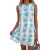 White Cyan Floral