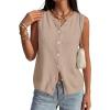 image:imagePRETTYGARDEN Sweater Vest Women 2026 Summer Sleeveless Cardigans Trendy Knit Vest Top Button Down Spring Sweater TopsKhaki