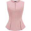 image:imagePRETTYGARDEN Womens 2026 Summer Vest Tops Business Casual Going Out Outfits Sleeveless Zip Up Dressy Tank Top Suit WaistcoatPink