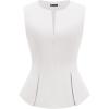image:imagePRETTYGARDEN Womens 2026 Summer Vest Tops Business Casual Going Out Outfits Sleeveless Zip Up Dressy Tank Top Suit WaistcoatWhite