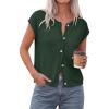 image:imagePRETTYGARDEN Womens Cap Short Sleeve Sweater Vest 2026 Spring Summer Lightweight Button Down Cardigans Trendy Loose TopsArmy Green