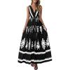 image:imagePRETTYGARDEN Womens Floral Maxi Dress 2026 Sleeveless Vneck Belt Ruffle Long Dresses Boho Summer Beach Vacation ClothesBlack