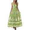 image:imagePRETTYGARDEN Womens Floral Maxi Dress 2026 Sleeveless Vneck Belt Ruffle Long Dresses Boho Summer Beach Vacation ClothesGreen