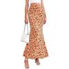 image:imagePRETTYGARDEN Womens Maxi Skirt 2026 Summer Flowy Polka Dot Floral High Waisted Mermaid Office Work Spring Long Slip SkirtsBeige Red Flower