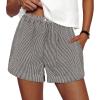 image:imagePRETTYGARDEN Womens Striped Boxer Shorts Summer 2026 Trendy Casual Elastic Waist Lounge Sleep Pajama Bottoms Beach ShortsStriped Black White