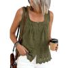 image:imagePRETTYGARDEN Womens Tank Tops 2026 Summer Button Down Shirts Embroidered Eyelet Dressy Casual Blouses Beach Vacation ClothesArmy Green