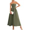 image:imagePRETTYGARDEN Cocktail Dresses for Women 2026 Summer Formal Elegant Tube Top Strapless Spring Wedding Guest Party Midi DressArmy Green