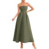 image:imagePRETTYGARDEN Cocktail Dresses for Women 2026 Summer Formal Elegant Tube Top Strapless Spring Wedding Guest Party Midi DressArmy Green