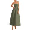 image:imagePRETTYGARDEN Cocktail Dresses for Women 2026 Summer Formal Elegant Tube Top Strapless Spring Wedding Guest Party Midi DressArmy Green