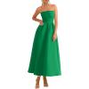 image:imagePRETTYGARDEN Cocktail Dresses for Women 2026 Summer Formal Elegant Tube Top Strapless Spring Wedding Guest Party Midi DressGreen