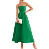image:imagePRETTYGARDEN Cocktail Dresses for Women 2026 Summer Formal Elegant Tube Top Strapless Spring Wedding Guest Party Midi DressGreen