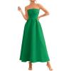 image:imagePRETTYGARDEN Cocktail Dresses for Women 2026 Summer Formal Elegant Tube Top Strapless Spring Wedding Guest Party Midi DressGreen