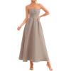 image:imagePRETTYGARDEN Cocktail Dresses for Women 2026 Summer Formal Elegant Tube Top Strapless Spring Wedding Guest Party Midi DressKhaki