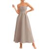 image:imagePRETTYGARDEN Cocktail Dresses for Women 2026 Summer Formal Elegant Tube Top Strapless Spring Wedding Guest Party Midi DressKhaki
