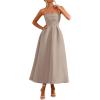 image:imagePRETTYGARDEN Cocktail Dresses for Women 2026 Summer Formal Elegant Tube Top Strapless Spring Wedding Guest Party Midi DressKhaki