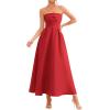 image:imagePRETTYGARDEN Cocktail Dresses for Women 2026 Summer Formal Elegant Tube Top Strapless Spring Wedding Guest Party Midi DressRed