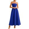 image:imagePRETTYGARDEN Cocktail Dresses for Women 2026 Summer Formal Elegant Tube Top Strapless Spring Wedding Guest Party Midi DressRoyal Blue