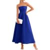image:imagePRETTYGARDEN Cocktail Dresses for Women 2026 Summer Formal Elegant Tube Top Strapless Spring Wedding Guest Party Midi DressRoyal Blue