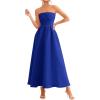 image:imagePRETTYGARDEN Cocktail Dresses for Women 2026 Summer Formal Elegant Tube Top Strapless Spring Wedding Guest Party Midi DressRoyal Blue
