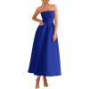 image:imagePRETTYGARDEN Cocktail Dresses for Women 2026 Summer Formal Elegant Tube Top Strapless Spring Wedding Guest Party Midi DressRoyal Blue