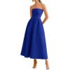 image:imagePRETTYGARDEN Cocktail Dresses for Women 2026 Summer Formal Elegant Tube Top Strapless Spring Wedding Guest Party Midi DressRoyal Blue