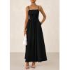 image:imagePRETTYGARDEN Womens Smocked Maxi Dresses 2026 Summer Sundress Casual Spaghetti Strap Swing A Line Long Flowy Beach DressBlack