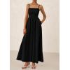 image:imagePRETTYGARDEN Womens Smocked Maxi Dresses 2026 Summer Sundress Casual Spaghetti Strap Swing A Line Long Flowy Beach DressBlack