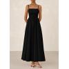 image:imagePRETTYGARDEN Womens Smocked Maxi Dresses 2026 Summer Sundress Casual Spaghetti Strap Swing A Line Long Flowy Beach DressBlack
