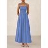 image:imagePRETTYGARDEN Womens Smocked Maxi Dresses 2026 Summer Sundress Casual Spaghetti Strap Swing A Line Long Flowy Beach DressBlue