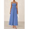 image:imagePRETTYGARDEN Womens Smocked Maxi Dresses 2026 Summer Sundress Casual Spaghetti Strap Swing A Line Long Flowy Beach DressBlue