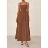 image:imagePRETTYGARDEN Womens Smocked Maxi Dresses 2026 Summer Sundress Casual Spaghetti Strap Swing A Line Long Flowy Beach DressBrown