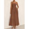 image:imagePRETTYGARDEN Womens Smocked Maxi Dresses 2026 Summer Sundress Casual Spaghetti Strap Swing A Line Long Flowy Beach DressBrown