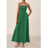 image:imagePRETTYGARDEN Womens Smocked Maxi Dresses 2026 Summer Sundress Casual Spaghetti Strap Swing A Line Long Flowy Beach DressDark Green