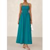 image:imagePRETTYGARDEN Womens Smocked Maxi Dresses 2026 Summer Sundress Casual Spaghetti Strap Swing A Line Long Flowy Beach DressLake Blue