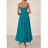 image:imagePRETTYGARDEN Womens Smocked Maxi Dresses 2026 Summer Sundress Casual Spaghetti Strap Swing A Line Long Flowy Beach DressLake Blue