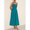 image:imagePRETTYGARDEN Womens Smocked Maxi Dresses 2026 Summer Sundress Casual Spaghetti Strap Swing A Line Long Flowy Beach DressLake Blue