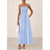 image:imagePRETTYGARDEN Womens Smocked Maxi Dresses 2026 Summer Sundress Casual Spaghetti Strap Swing A Line Long Flowy Beach DressLight Blue