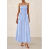 image:imagePRETTYGARDEN Womens Smocked Maxi Dresses 2026 Summer Sundress Casual Spaghetti Strap Swing A Line Long Flowy Beach DressLight Blue