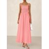 image:imagePRETTYGARDEN Womens Smocked Maxi Dresses 2026 Summer Sundress Casual Spaghetti Strap Swing A Line Long Flowy Beach DressPink