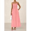 image:imagePRETTYGARDEN Womens Smocked Maxi Dresses 2026 Summer Sundress Casual Spaghetti Strap Swing A Line Long Flowy Beach DressPink