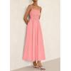 image:imagePRETTYGARDEN Womens Smocked Maxi Dresses 2026 Summer Sundress Casual Spaghetti Strap Swing A Line Long Flowy Beach DressPink