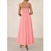 image:imagePRETTYGARDEN Womens Smocked Maxi Dresses 2026 Summer Sundress Casual Spaghetti Strap Swing A Line Long Flowy Beach DressPink