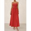 image:imagePRETTYGARDEN Womens Smocked Maxi Dresses 2026 Summer Sundress Casual Spaghetti Strap Swing A Line Long Flowy Beach DressRed