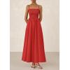image:imagePRETTYGARDEN Womens Smocked Maxi Dresses 2026 Summer Sundress Casual Spaghetti Strap Swing A Line Long Flowy Beach DressRed