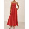 image:imagePRETTYGARDEN Womens Smocked Maxi Dresses 2026 Summer Sundress Casual Spaghetti Strap Swing A Line Long Flowy Beach DressRed