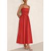 image:imagePRETTYGARDEN Womens Smocked Maxi Dresses 2026 Summer Sundress Casual Spaghetti Strap Swing A Line Long Flowy Beach DressRed
