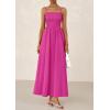 image:imagePRETTYGARDEN Womens Smocked Maxi Dresses 2026 Summer Sundress Casual Spaghetti Strap Swing A Line Long Flowy Beach DressRose Red