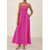 image:imagePRETTYGARDEN Womens Smocked Maxi Dresses 2026 Summer Sundress Casual Spaghetti Strap Swing A Line Long Flowy Beach DressRose Red