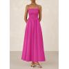 image:imagePRETTYGARDEN Womens Smocked Maxi Dresses 2026 Summer Sundress Casual Spaghetti Strap Swing A Line Long Flowy Beach DressRose Red