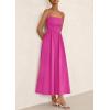 image:imagePRETTYGARDEN Womens Smocked Maxi Dresses 2026 Summer Sundress Casual Spaghetti Strap Swing A Line Long Flowy Beach DressRose Red